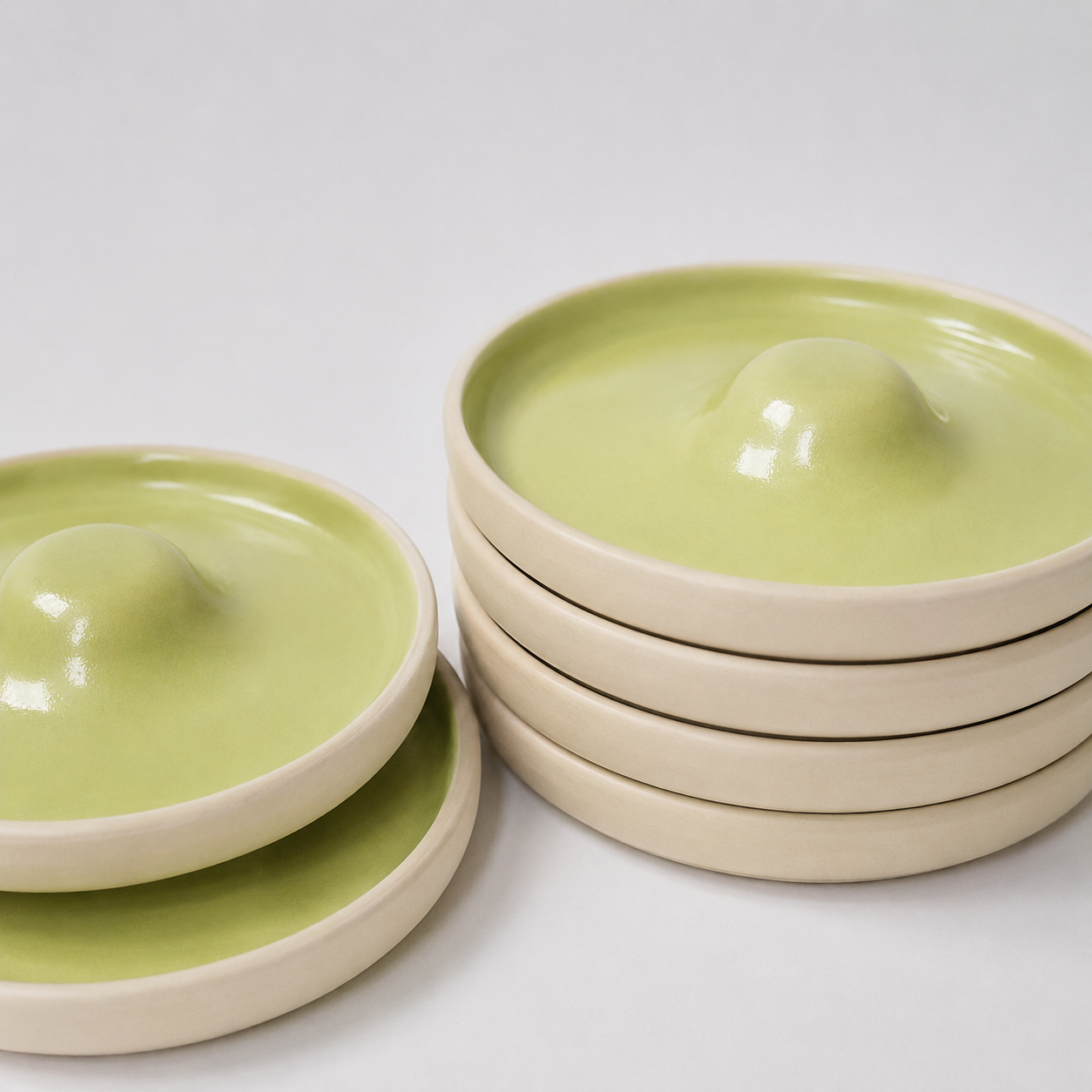 Ceramic Cocktail Rim Sugar & Salt Dish - Matcha Mist