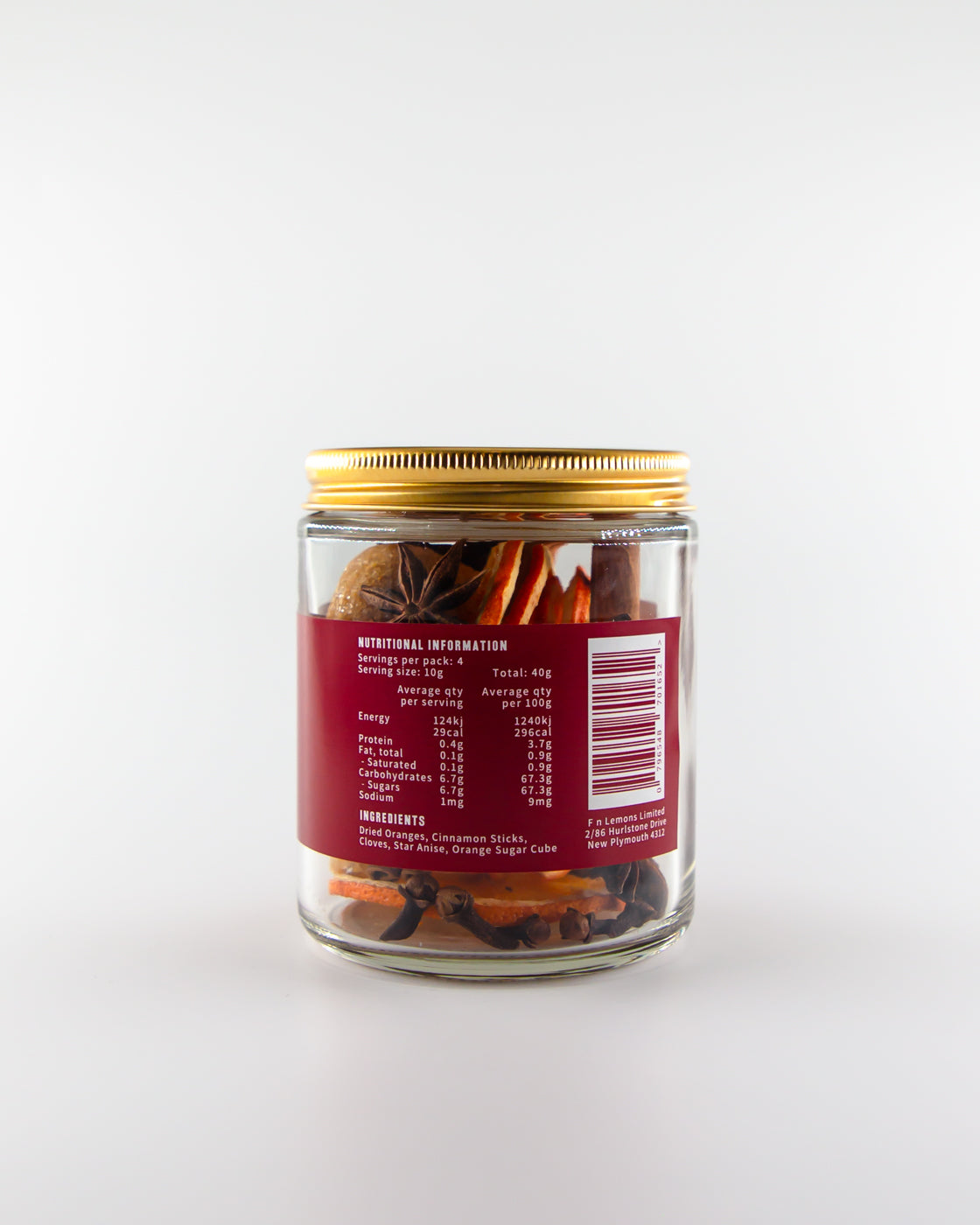 FN Lemons mulled wine kit – spiced mulled wine mix with citrus and warming spices - jar side