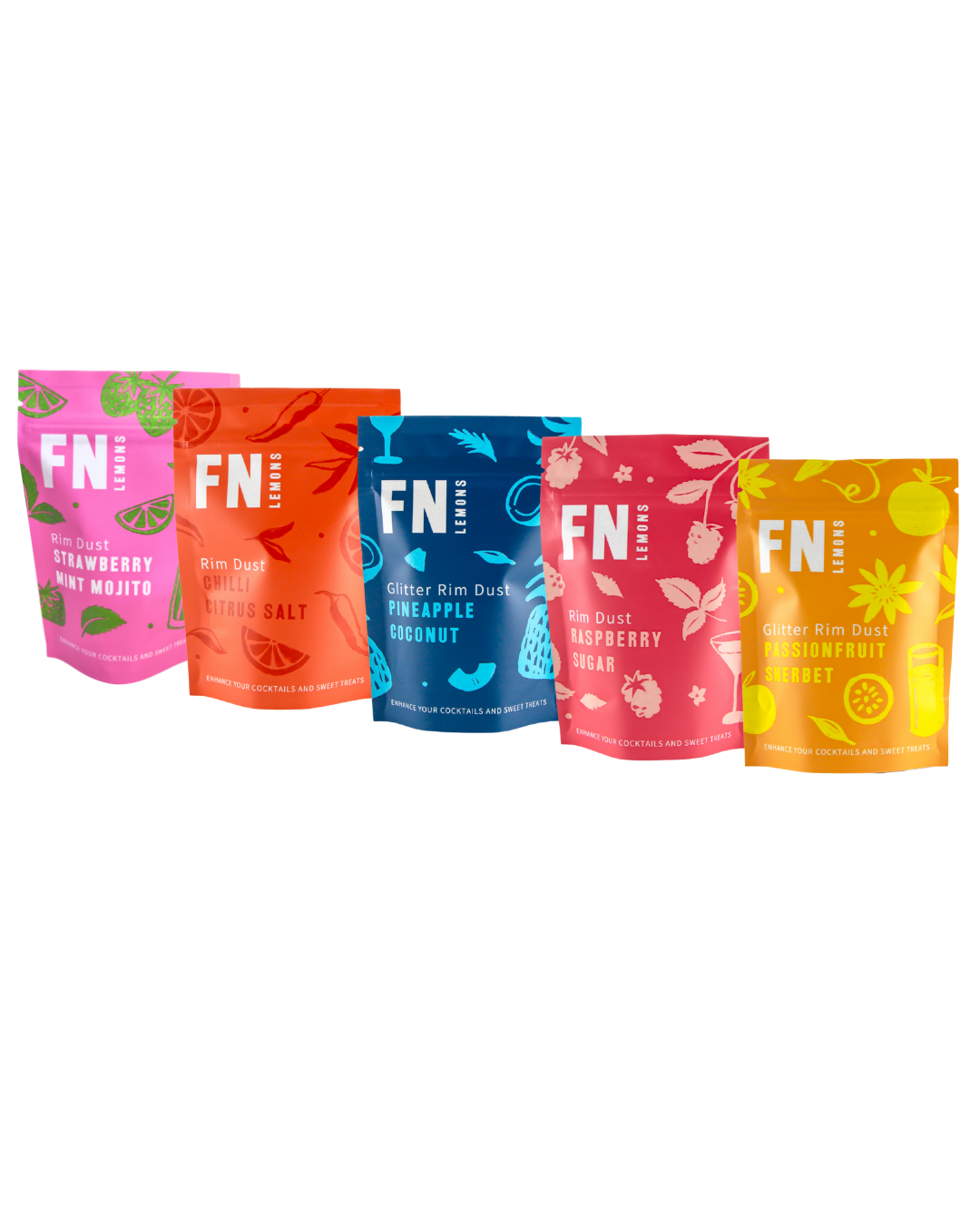 FN Lemons rim dust bundle – cocktail rim sugar and rim salt garnish set