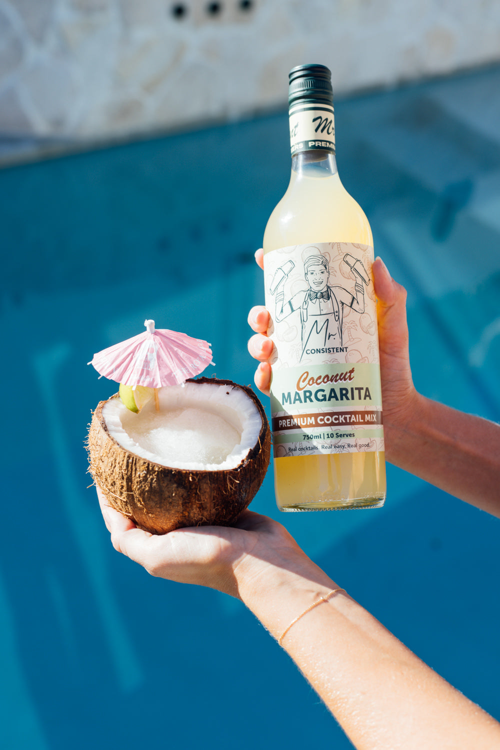 Mr Consistent Coconut Margarita by pool