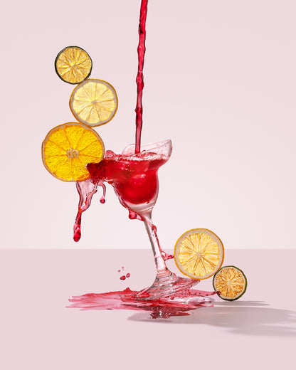 FN Lemons dried citrus slice trio – lemon lime orange dehydrated citrus cocktail garnish bundle - on glass