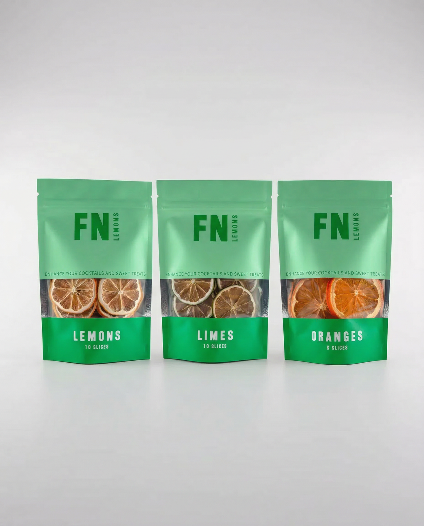 FN Lemons dried citrus slice trio – lemon lime orange dehydrated citrus cocktail garnish bundle