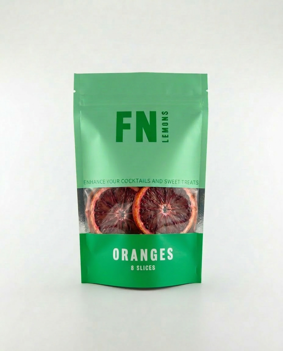 F N Lemons dried blood orange slices – limited edition dehydrated citrus cocktail garnish - pack front